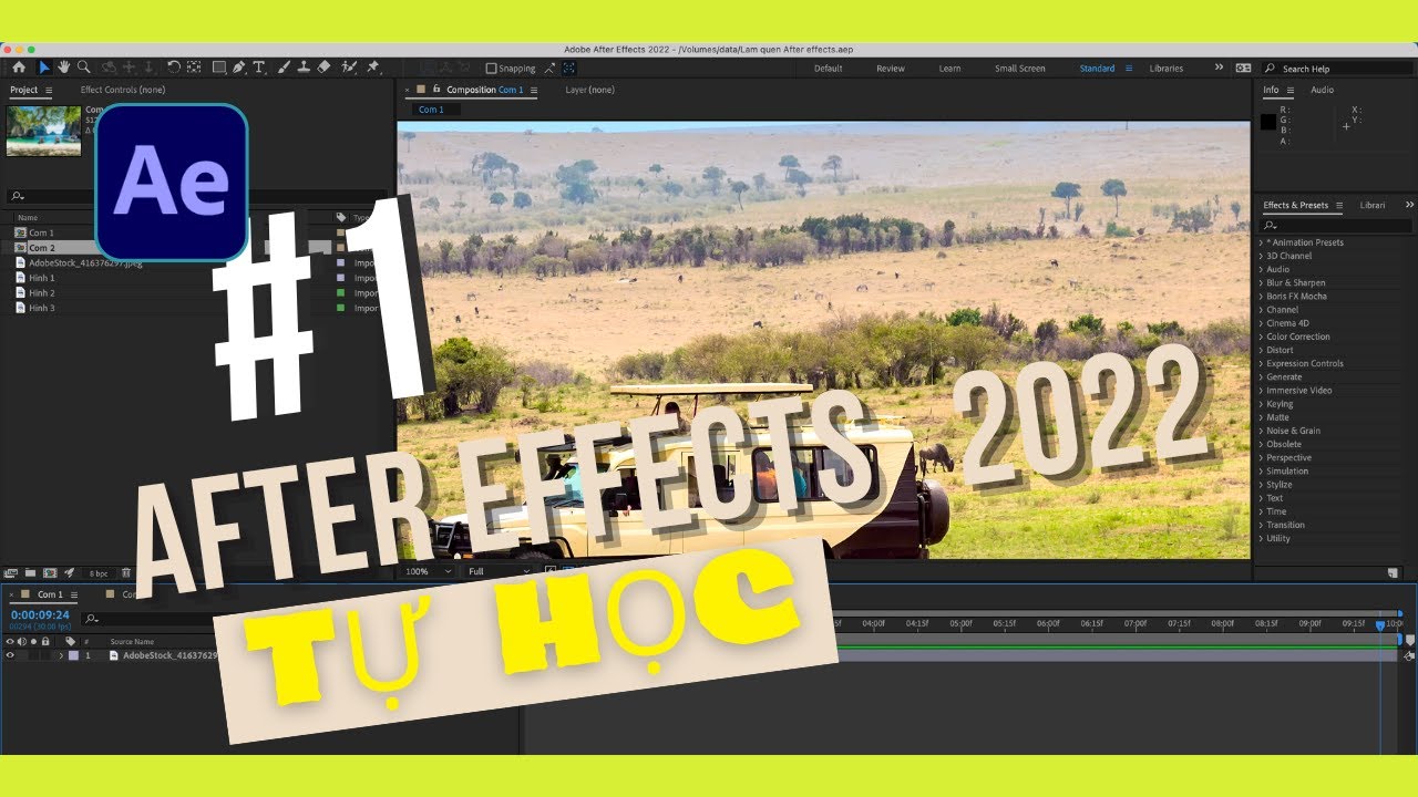 BÀI 1: Tìm hiểu giao diện After Effects | Học After Effects từ A-Z @Tựhọc-o4f