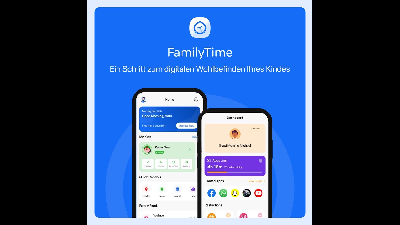 FamilyTime Kindersicherungs-App – ein Schritt zum digitalen Wohlbefinden Ihres Kindes (Square)