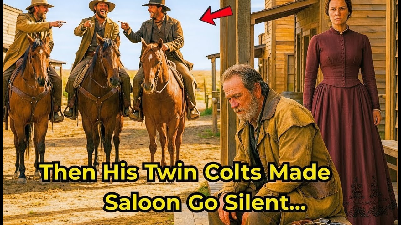 They Mocked the Old Hired Hand Beside the Widow—Then His Twin Colts Quieted the Saloon