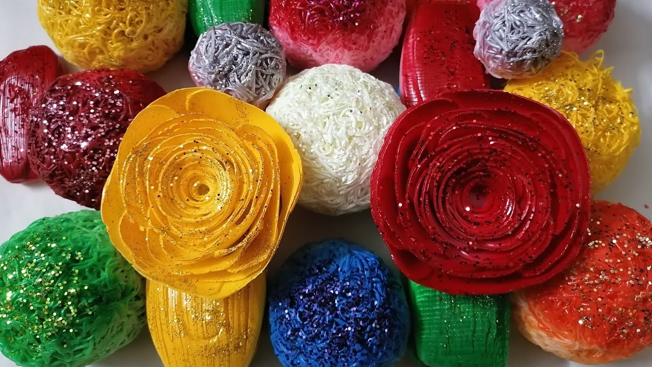 Tutorial: How to make starch balls. Crunchy soap cubes, stripes, roses and starch balls.