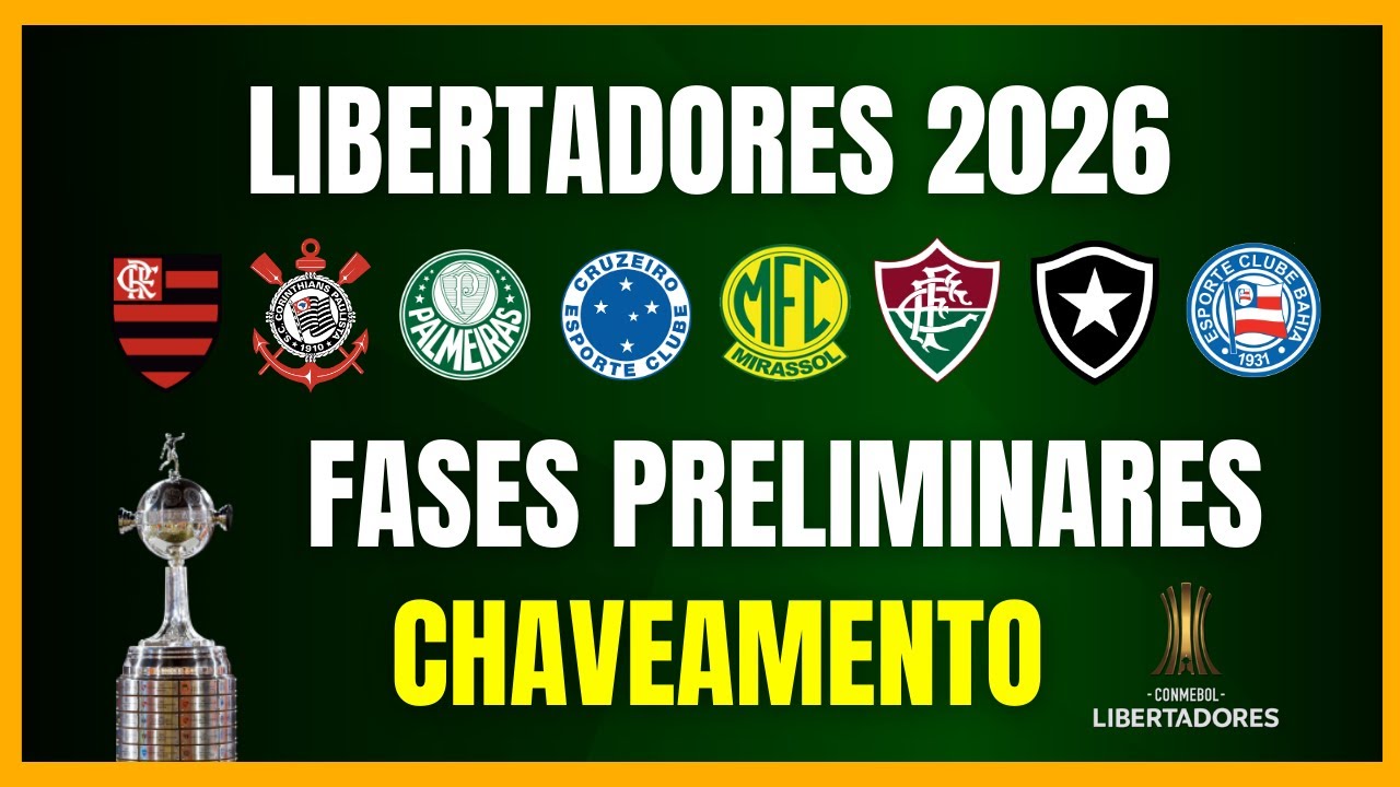 LIBERTADORES 2026 | A BOLA VAI ROLAR | CHAVEAMENTO | FASES PRELIMINARES
