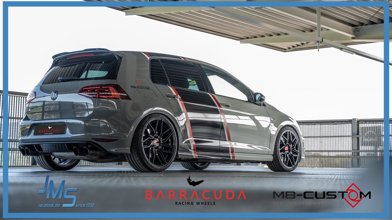 Golf 7 R Tuning konkave Barracuda Felgen / Wheels, @KWautomotiveGmbH Gewinde und Remus Sportauspuff.