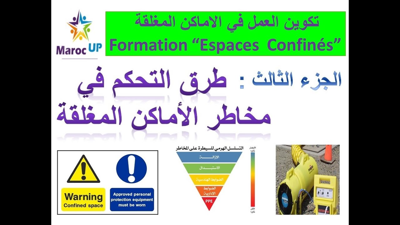 فيديو تكويني العمل في الأماكن المغلقة - الجزء الثالت : طرق التحكم في مخاطر الأماكن المغلقة