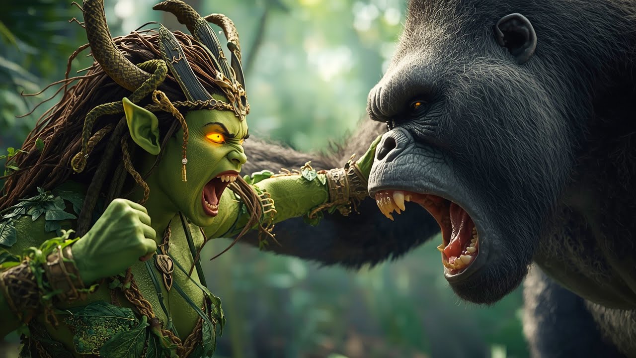 Skull Island War: Kong & Lions Defend Against Medusa's Invasion