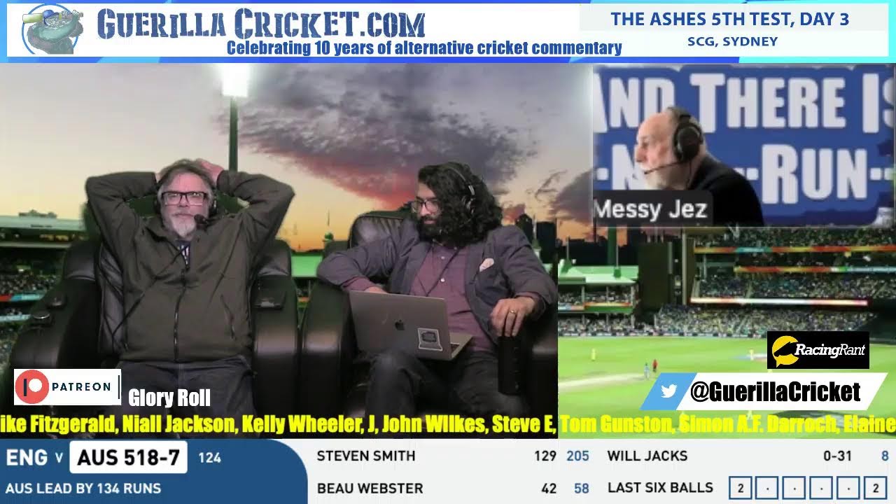 The Ashes,  5th Test, day 3, Sydney