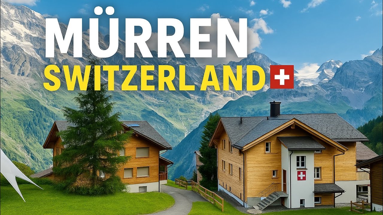 4K Walking Tour in M&uuml;rren, Switzerland | Peaceful Alpine Village in the Lauterbrunnen valley region