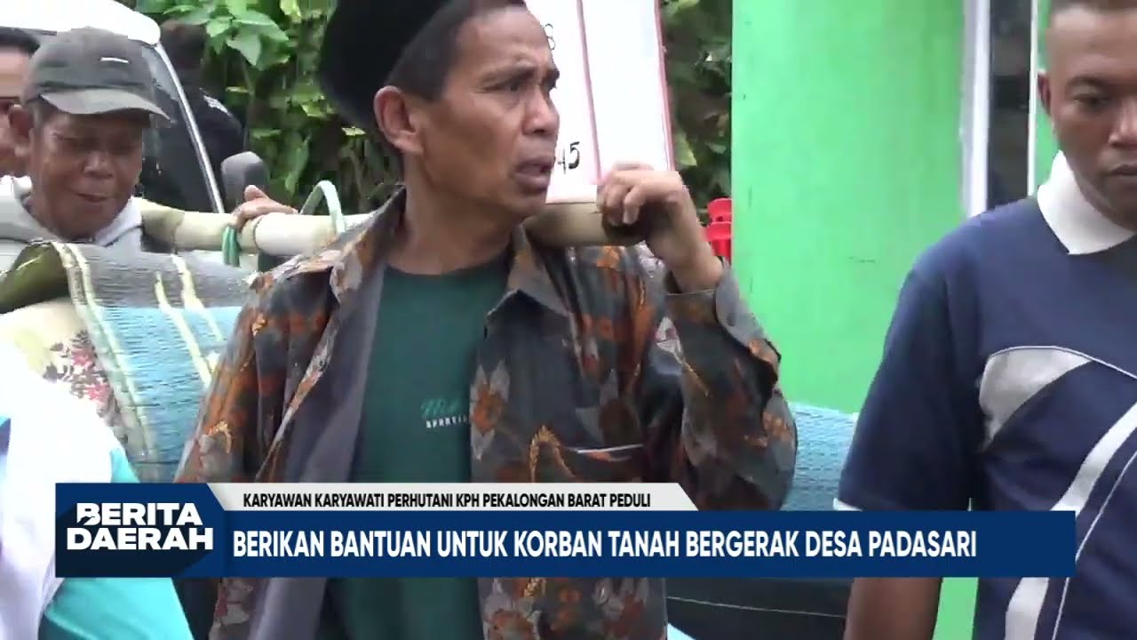 KARYAWAN - KARYAWATI PERHUTANI KPH PEKALONGAN BARAT PEDULI BERIKAN BANTUAN KORBAN TANAH BERGERAK