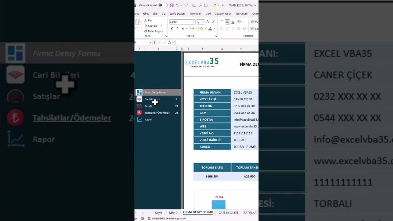 Excel Navigasyon Men&uuml; Yapımı #exceldersleri #excelvba35 #exceltemel #cellhero #excel&ouml;ğreniyorum