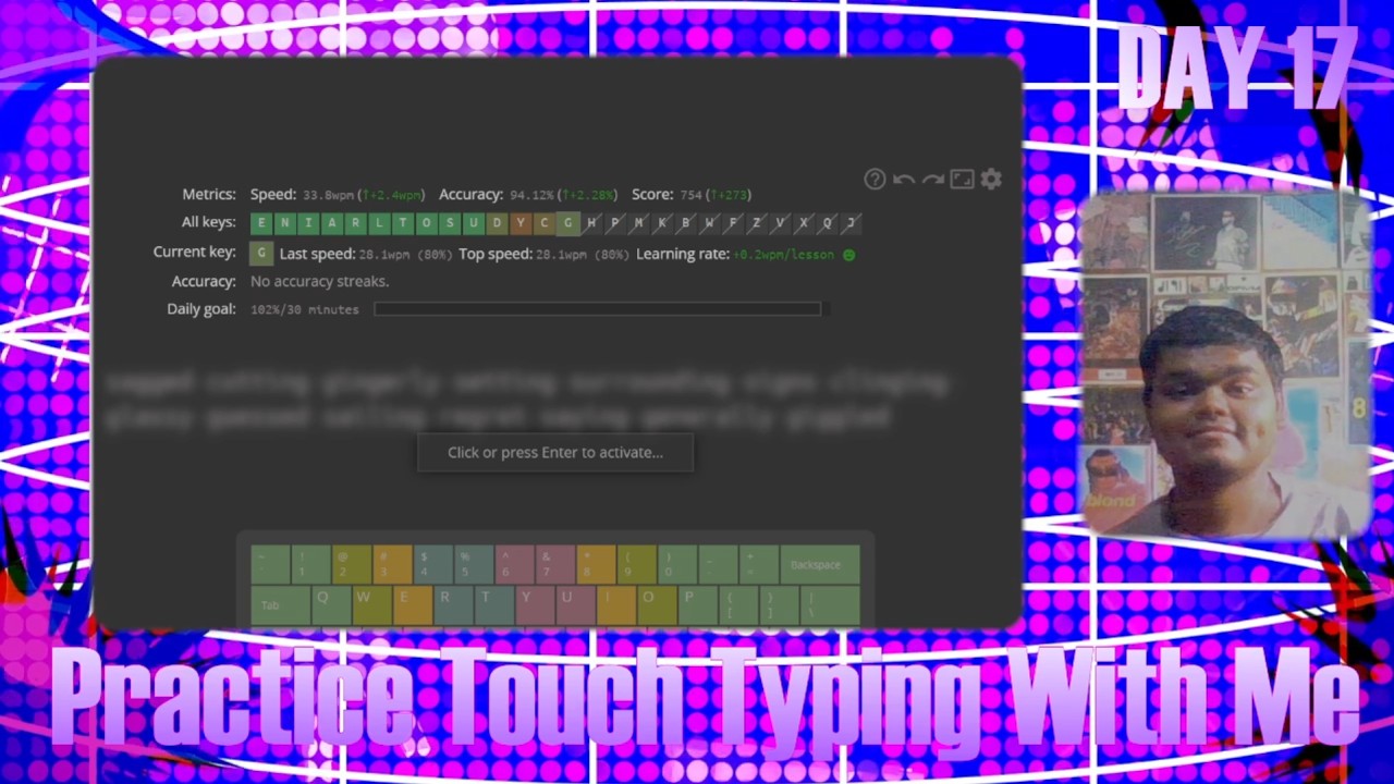 Silent Touch Typing Practice (DAY 17) Till I Master It