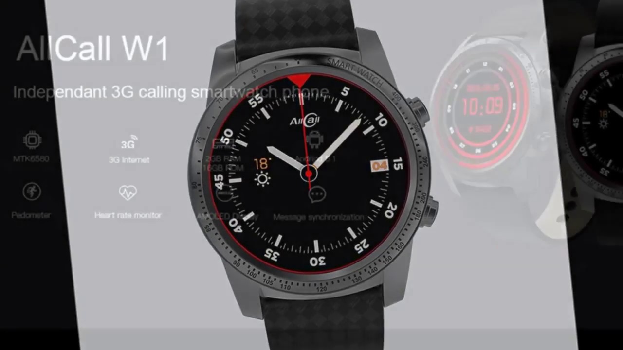 AllCall W1 Heart Rate Phone Smart Watch GPS 3G 2G Watch Phone 2GB RAM 16GB ROM Android 5 1
