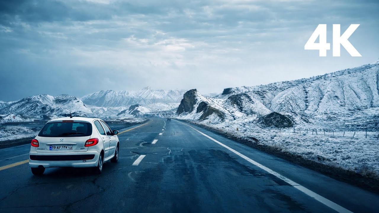 Driving Through a Snowy & Foggy Road in Azerbaijan, Iran | Beautiful 4K Winter Drive 