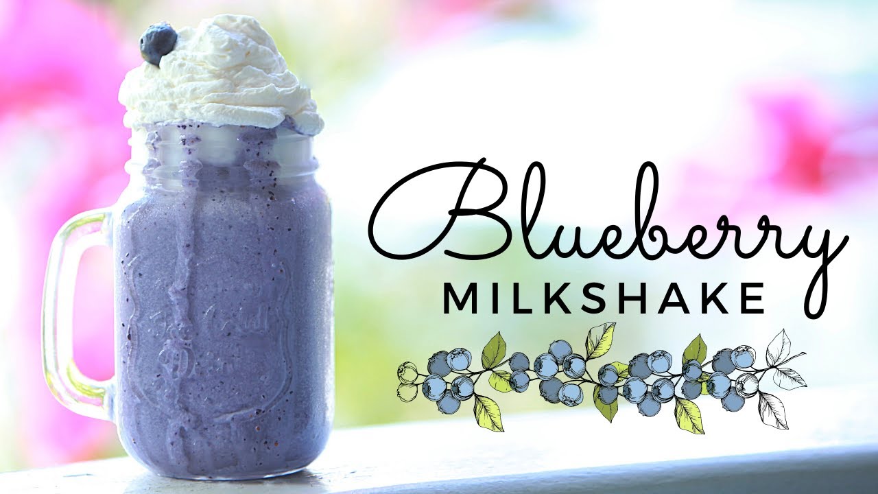 Blueberry Milkshake | Blueberry Shake Recipe | Vanilla Ice-cream | Homemade whipped topping
