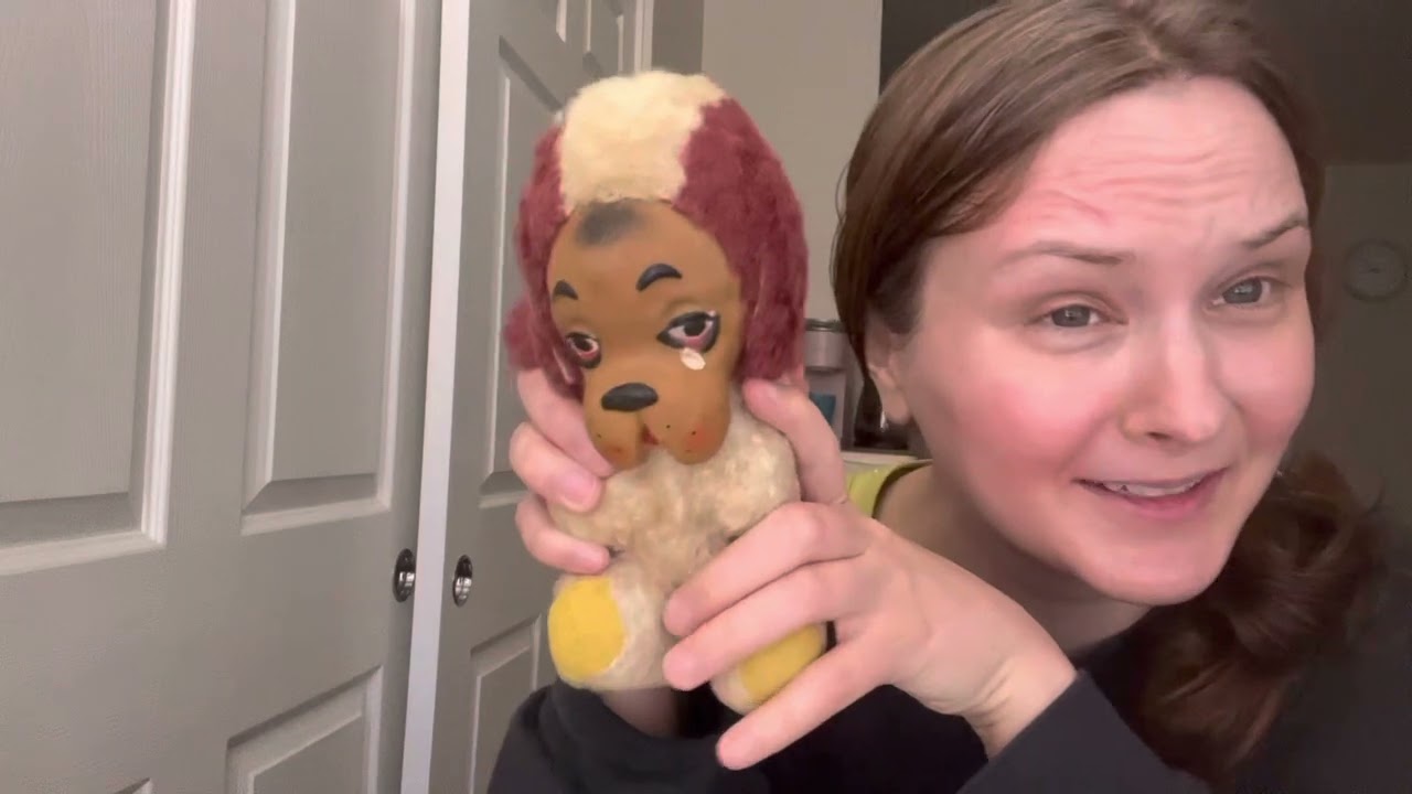 Opening a vintage Japanese rubber-faced plush
