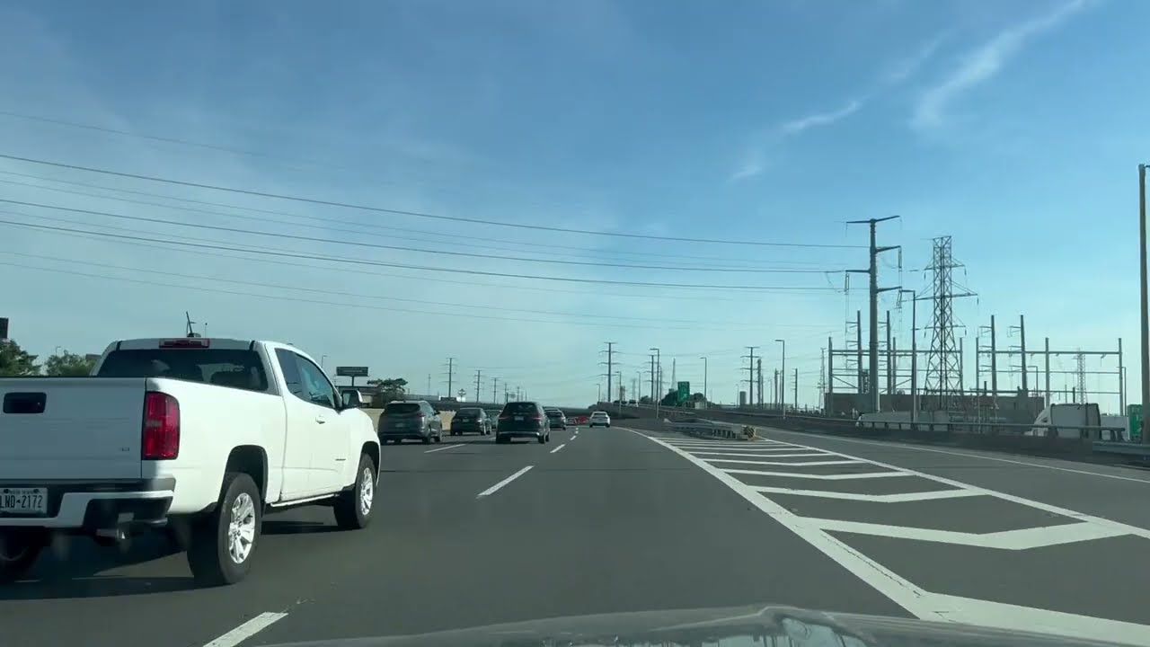 NJ Drive: New Jersey Turnpike South from Newark Airport to Pennsylvania line in a Lincoln Town Car
