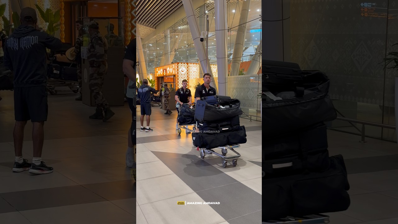 New Zealand Cricket Team at Ahmedabad Airport #amdavad #ahmedabad #newzealand #airport #cricketer