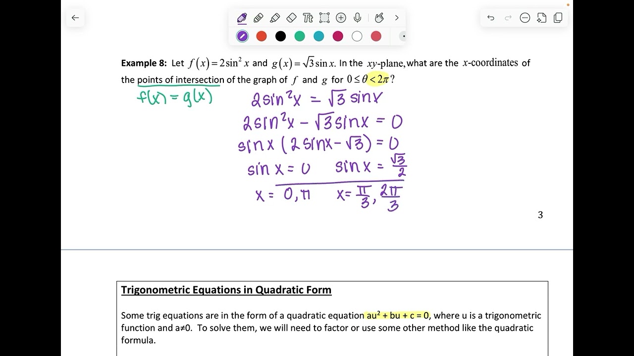 Trig Equations with Factoring