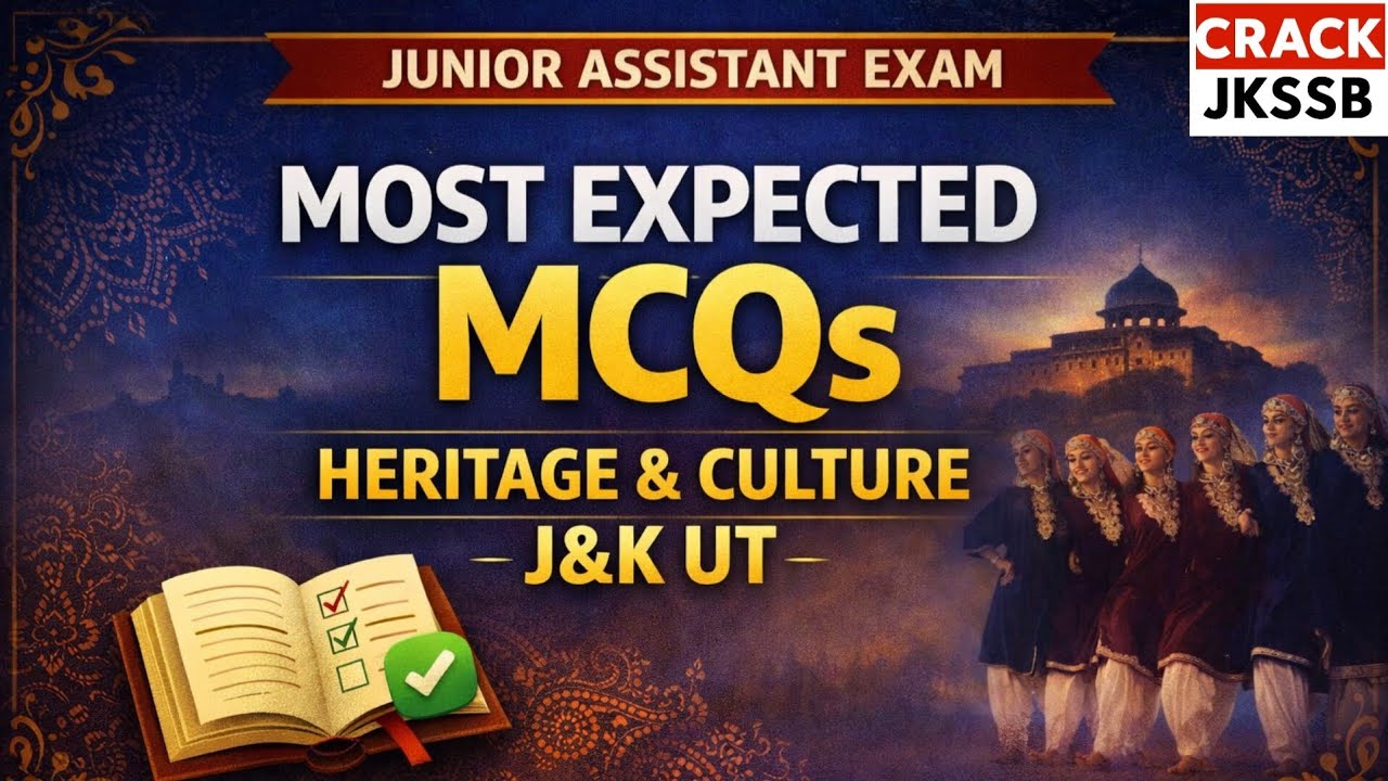 Junior Assistant Exam | Most Expected MCQs on Art And Culture of J&K UT