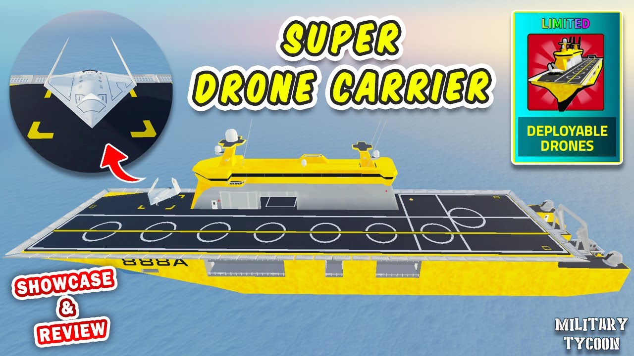 Обзор и демонстрация супердрононосца | Military Tycoon Roblox