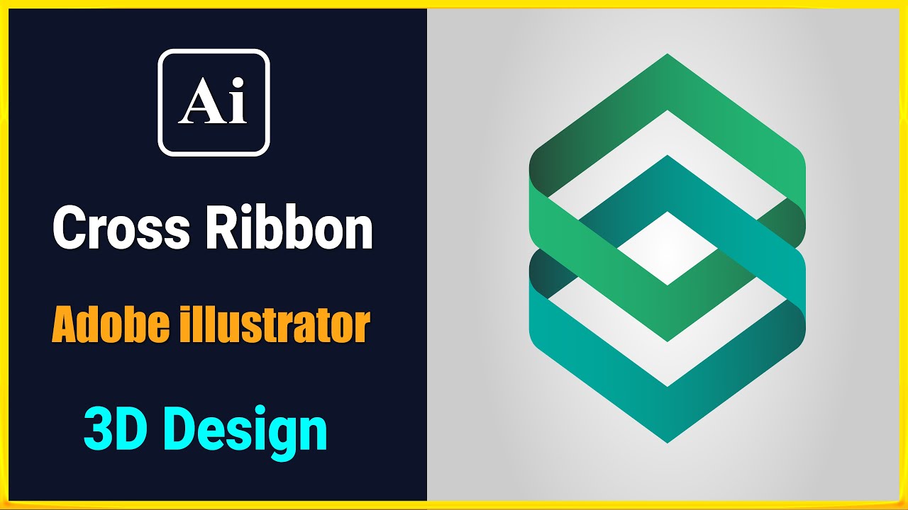 Create 3D Cross Ribbon in Adobe Illustrator | Logo Design Tutorial