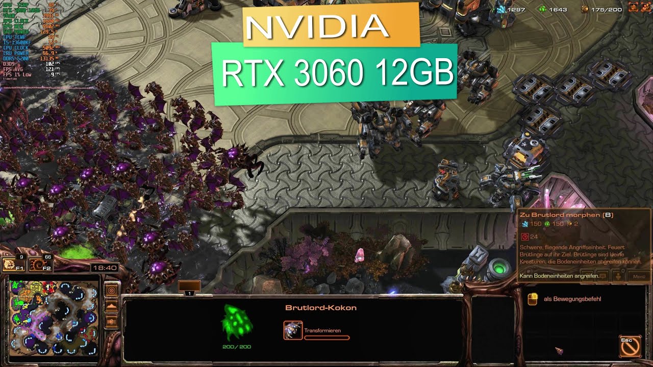 StarCraft II RTX 3060 12GB + i5 13600KF 2560 x 1440 WQHD Maximum Details