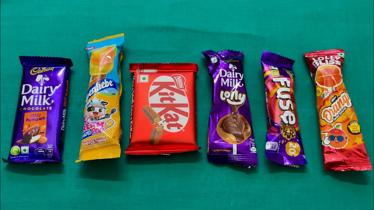 ASMR Some Lot's of Candies / Most Popular colorful Candys & lollipop candy / unpacking chocolate eat