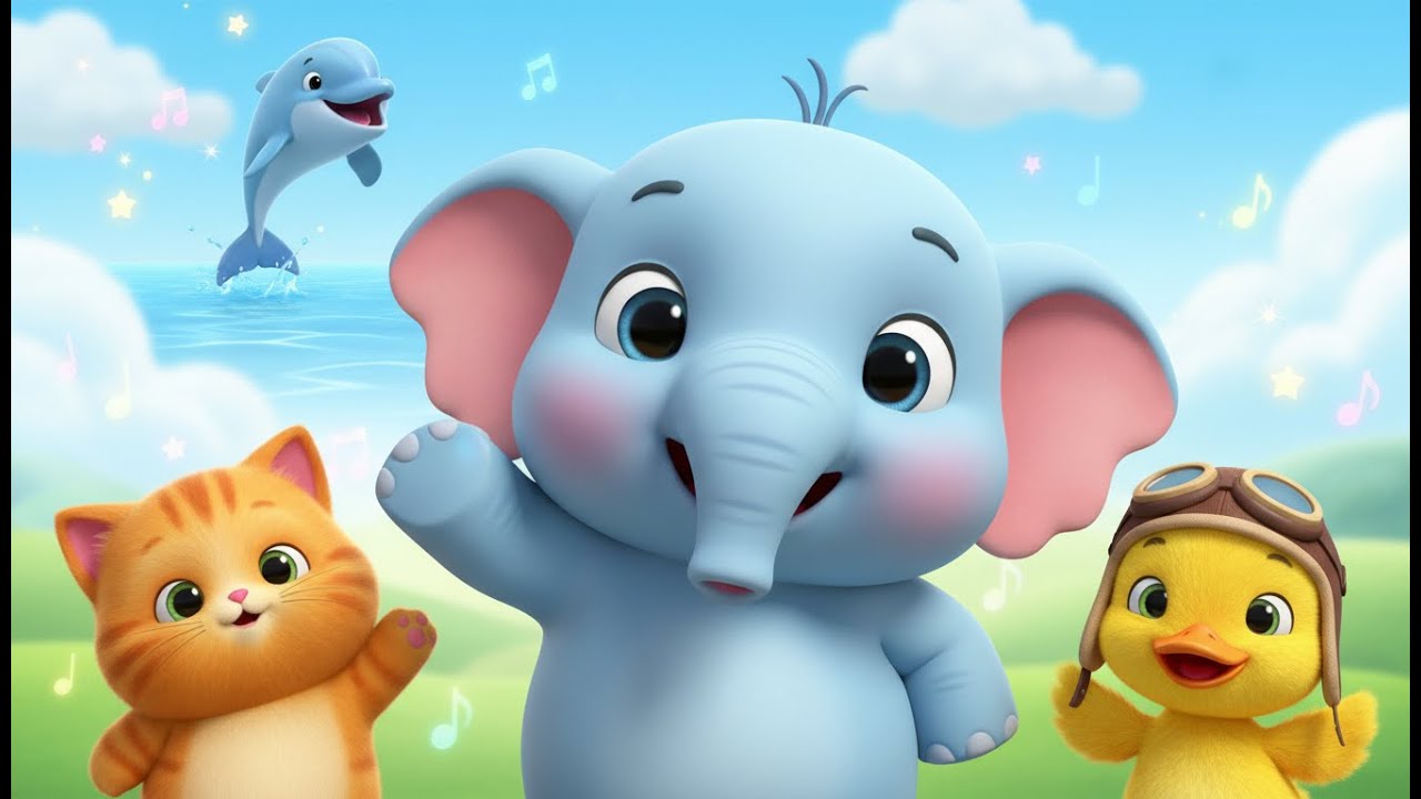Kinderlieder Deutsch | Süße Tiere singen & tanzen 🐱🦆🐘🐬 | Lernlieder für Kinder