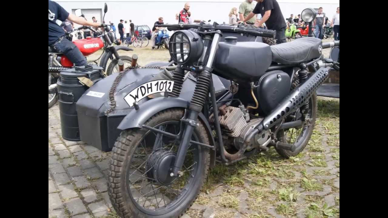 IFA SIMSON S51 WH GESPANN WEHRMACHT TUNING SIMSONTREFFEN 2013 MOTORCYCLE