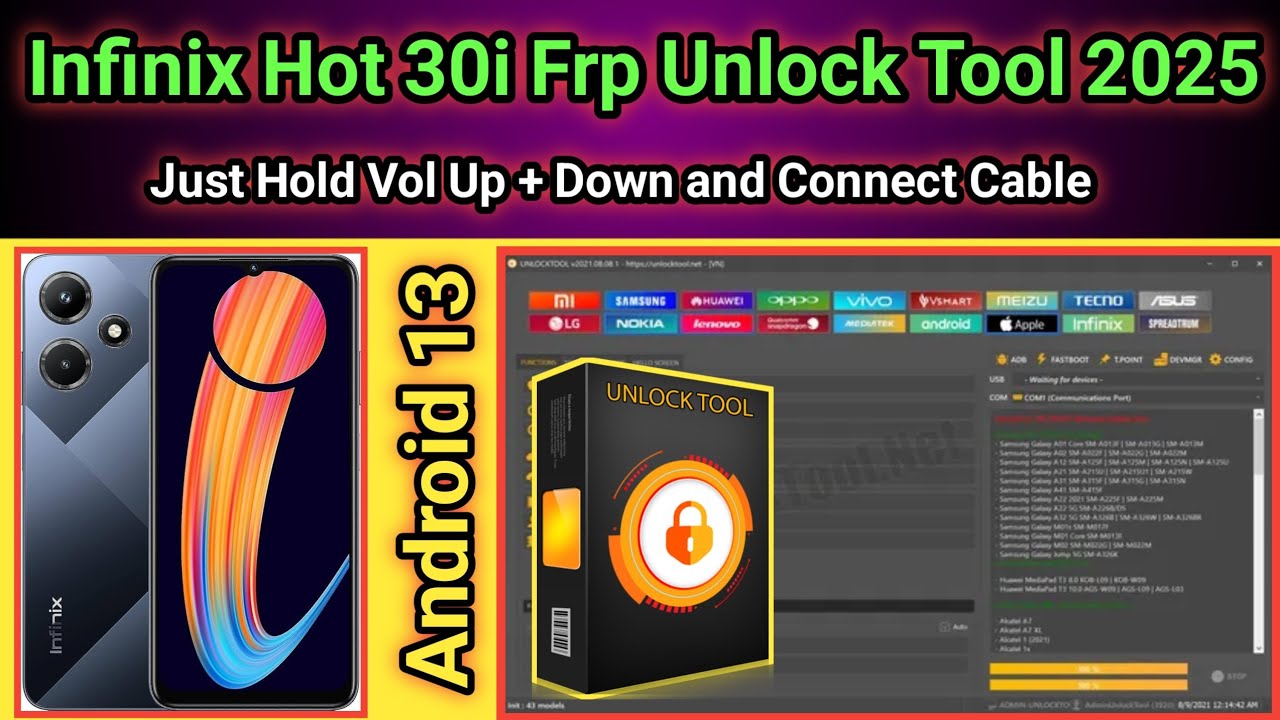 Infinix Hot 30i Frp bypass unlock tool android 13