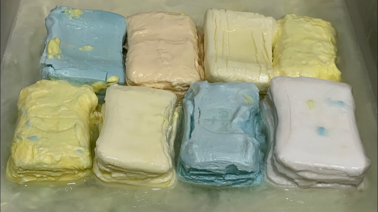 8 PCS DETTOL COMPILATION | SOAKED SOAP | MUSHY SOAP | SOAP LATHERING | SPONGES SQUEEZING | ASMR SOAP