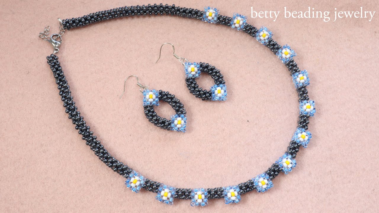 Flower in Flower beaded necklace elegant and easy to make for beginners