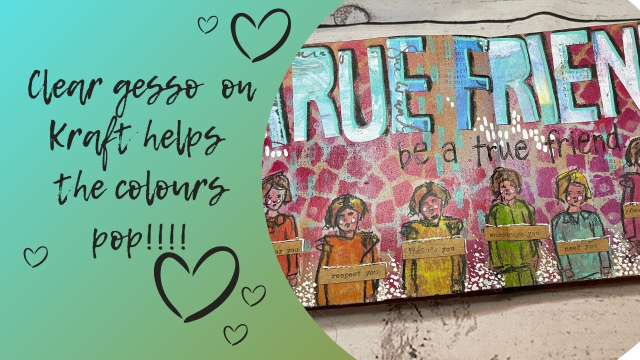 Clear gesso will help the colours pop on kraft