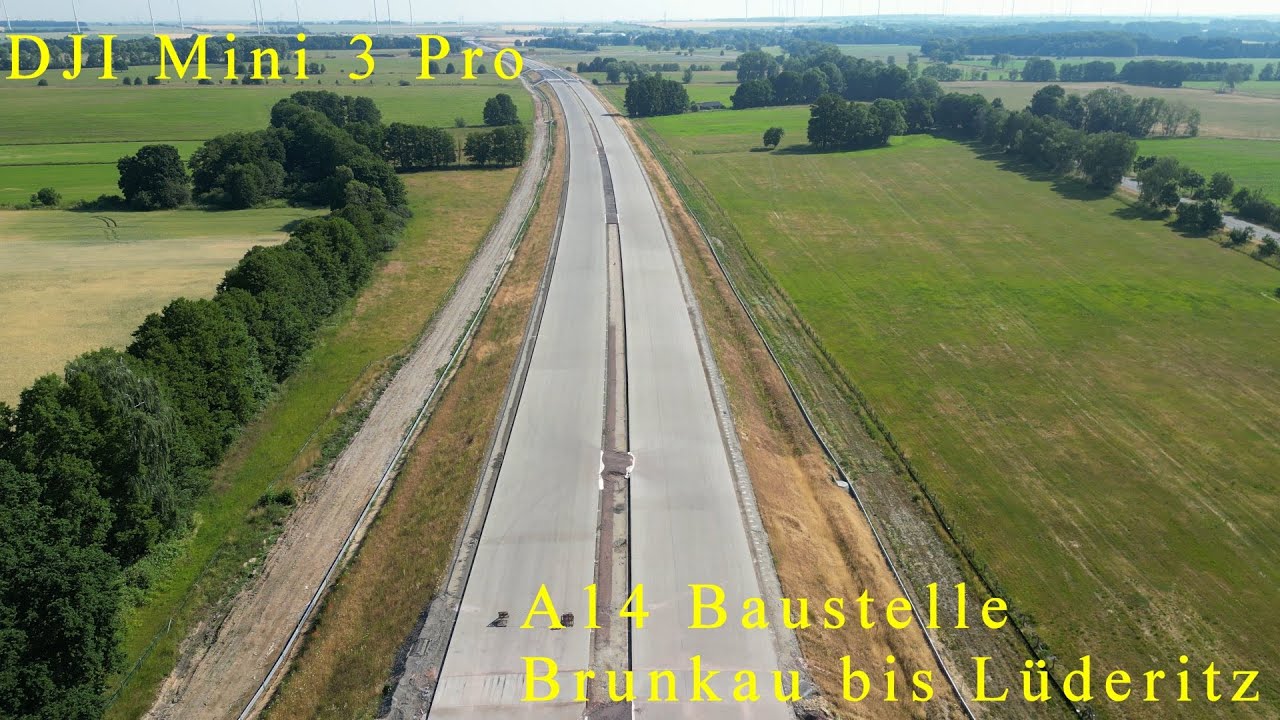 A14 Baustelle von Kreuzung Brunkau bis Abfahrt Lüderitz Juni 2023