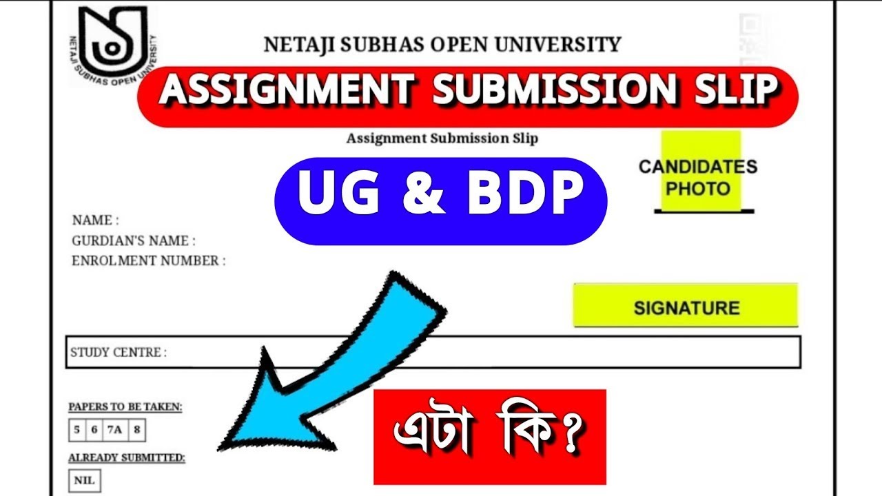 Assignment Submission Slip এর বিবরণ | Nsou UG BDP Assignment 2025 | Assignment Login Process