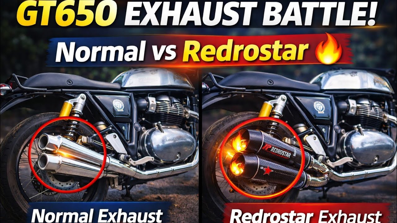 Royal Enfield GT650 || normal vs Redrostar exhaust 😫