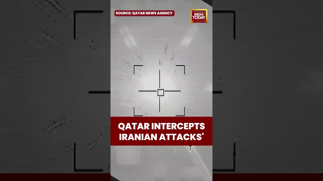 Iran War: Qatar Releases Footage of Air Defence System Intercepting Iranian Drones and Missiles