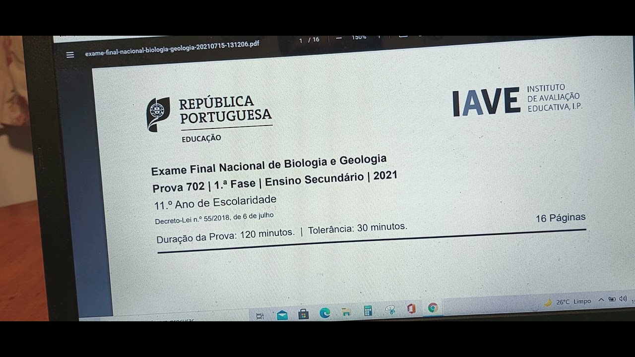 Exame Biologia e Geologia , 1° fase - 2021 , Grupo I correção