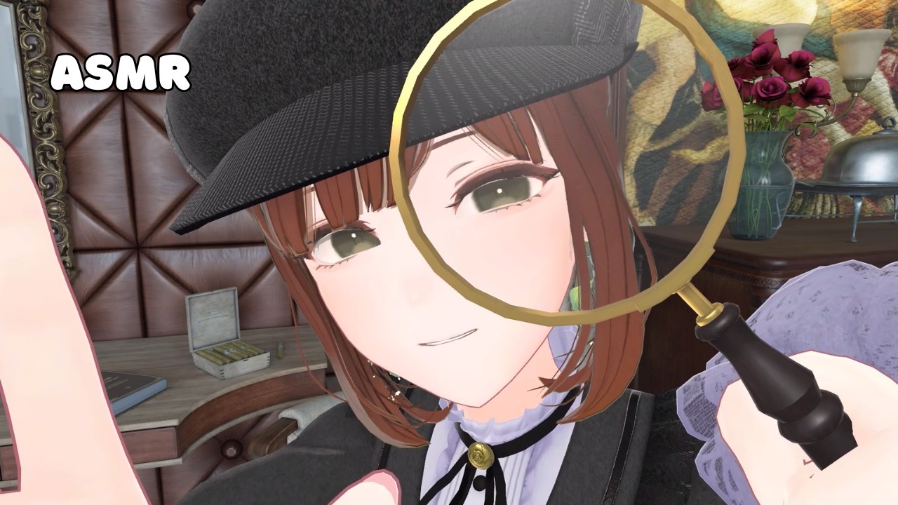 【ASMR】Detective Interrogates You!🔎🖤(close up personal attention, soft spoken roleplay) VR Vtuber