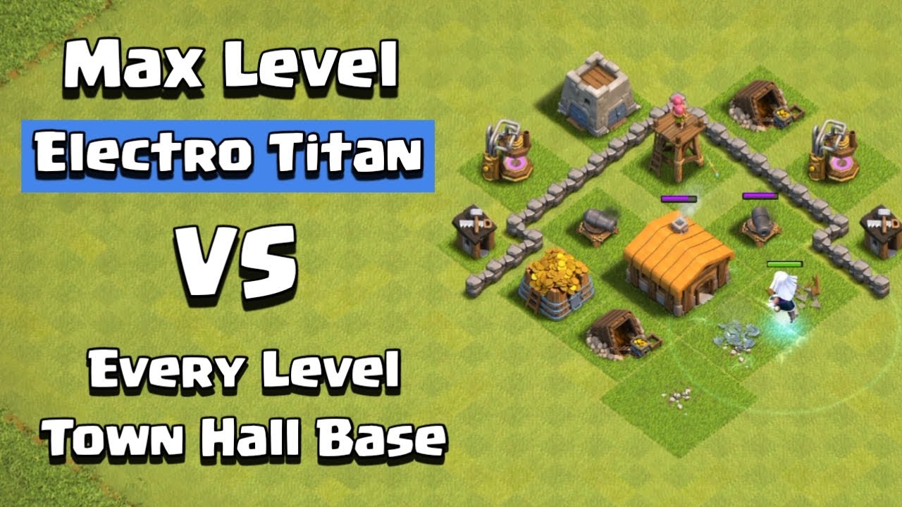1 Max Electro Titan Vs Every Level Town Hall Base | Coc Challenge | Clash Of Clans