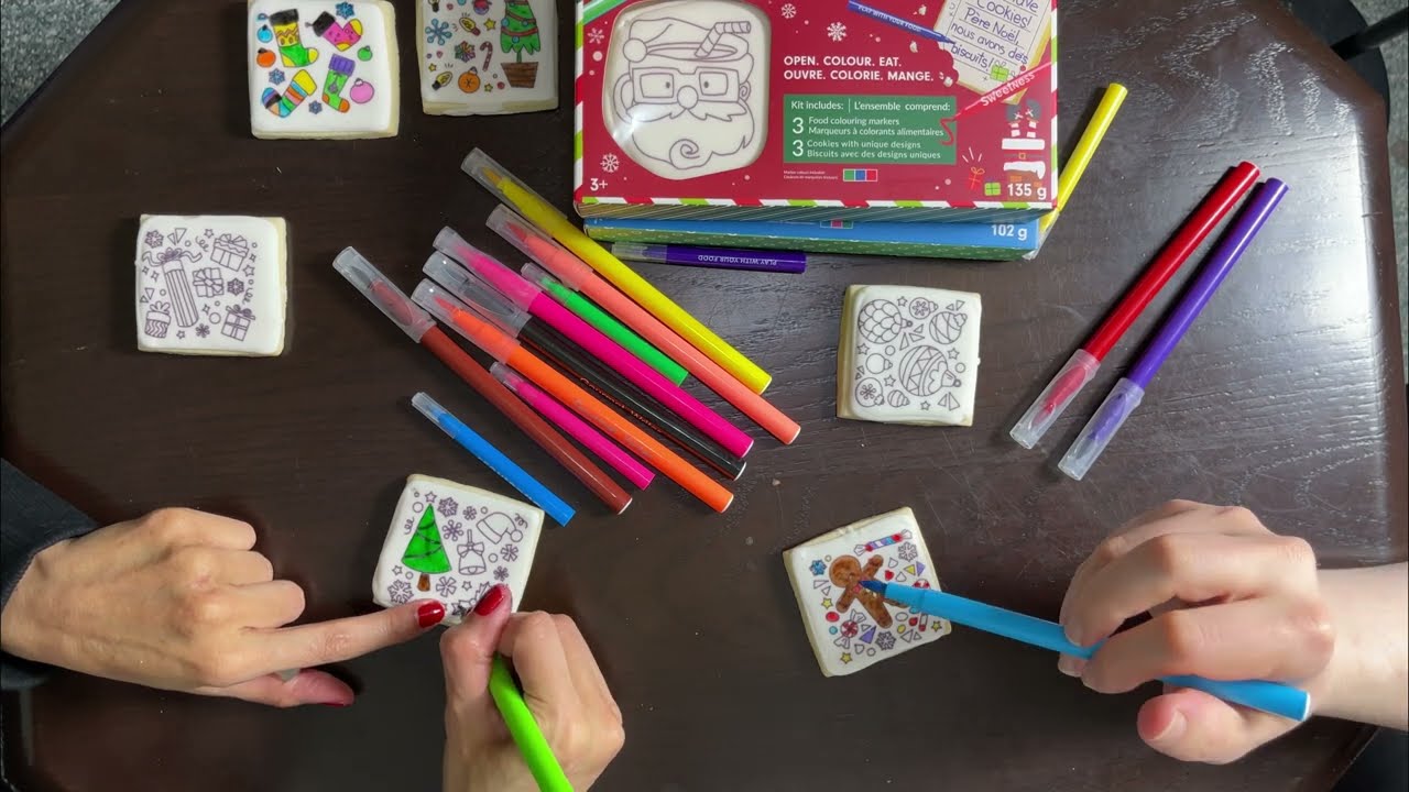 ASMR | Coloring Christmas Sugar Cookies (Whisper) “ Doing a Family activity Together’’