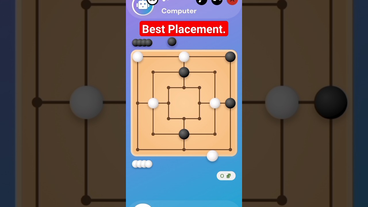 9 Men's Morris | Best Placement |   Fun Games To Play At Home #shorts #trendingshorts