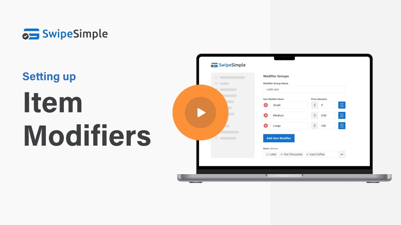 Setting up Item Modifiers with SwipeSimple