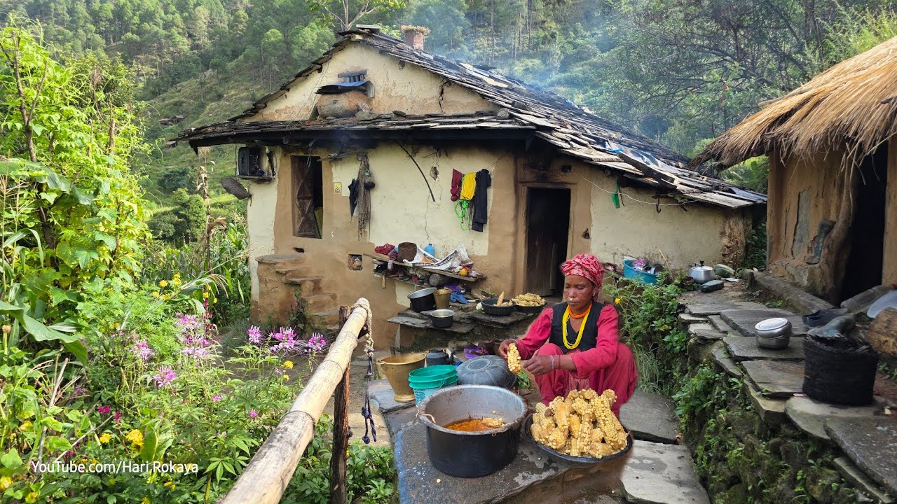 Best Life in A Himalayan Nepali Village Lifestyle | Organic Food Cooking in Countryside Village Life