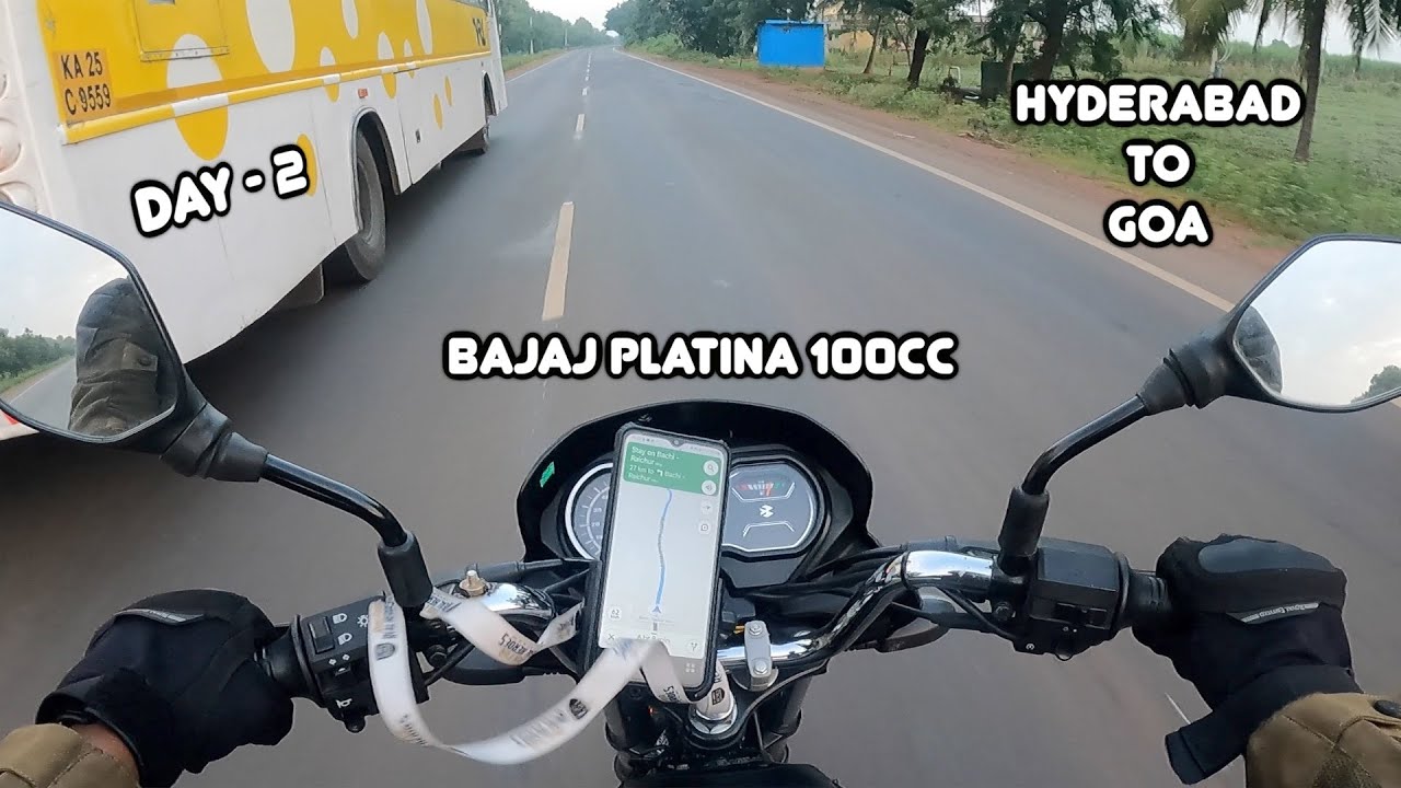 732KM not easy on Bajaj Platina 100CC l Hyderabad to GOA trip l Solo Ride l DAY-2  #rkbangari
