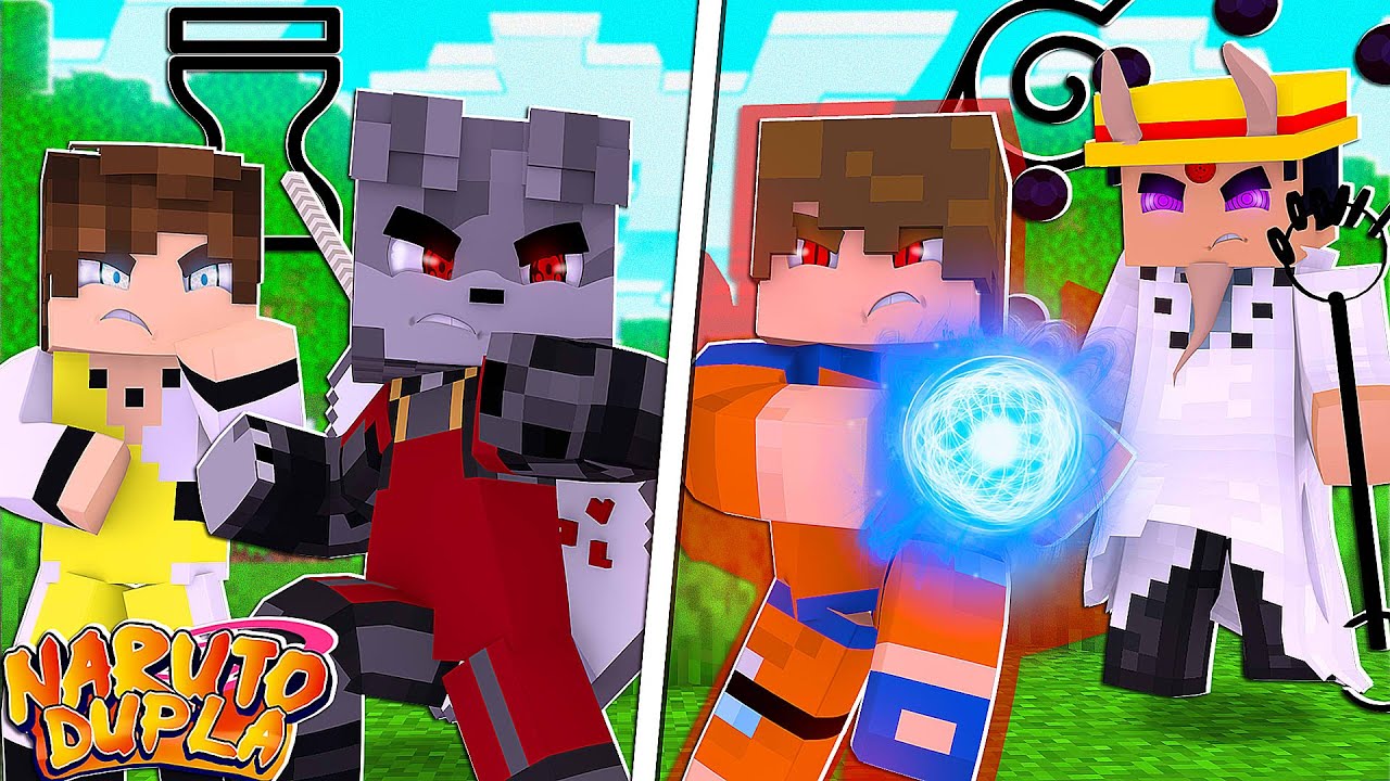 Minecraft : Naruto Duplas #1 - 2 YOUTUBERS UCHIHA vs 2 YOUTUBERS UZUMAKI NA NOVA SÉRIE DE NARUTO!