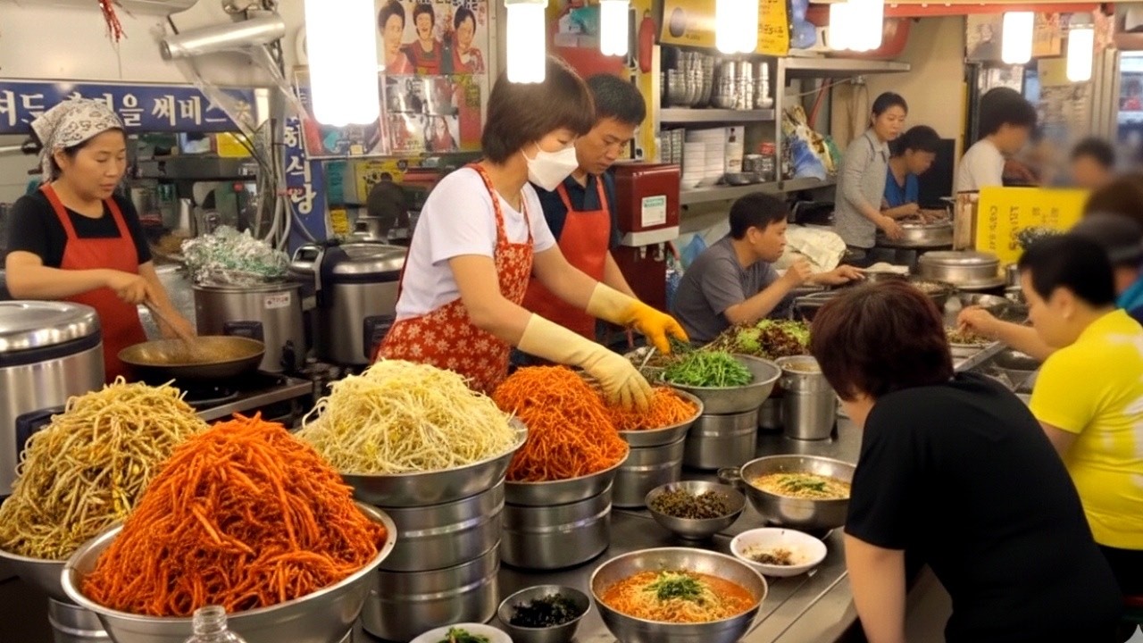 앉을 자리도 없다?! 퍼주다 망할 것 같은 칼국수 골목 Korean street food