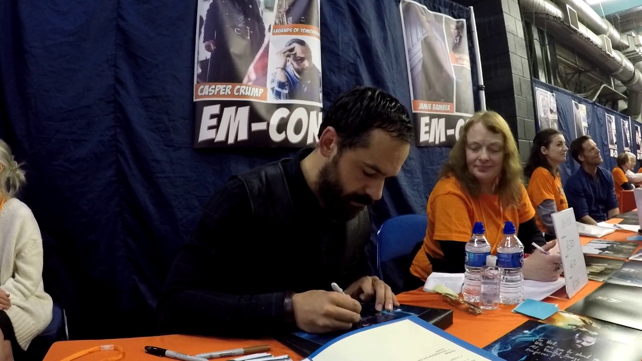 Casper Crump makes a mistake whilst signing photo