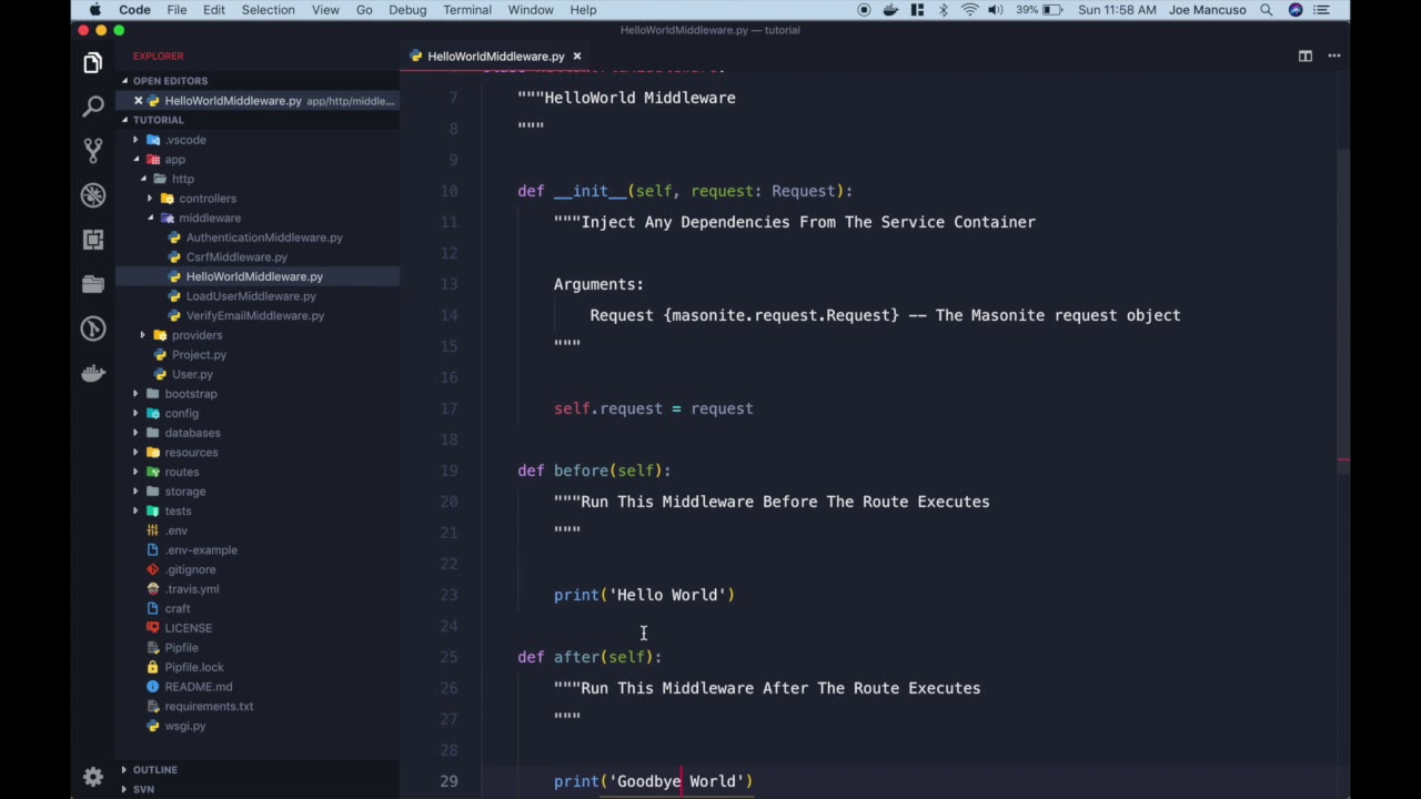 CFE Masonite 2.1 Part 14 - Middleware