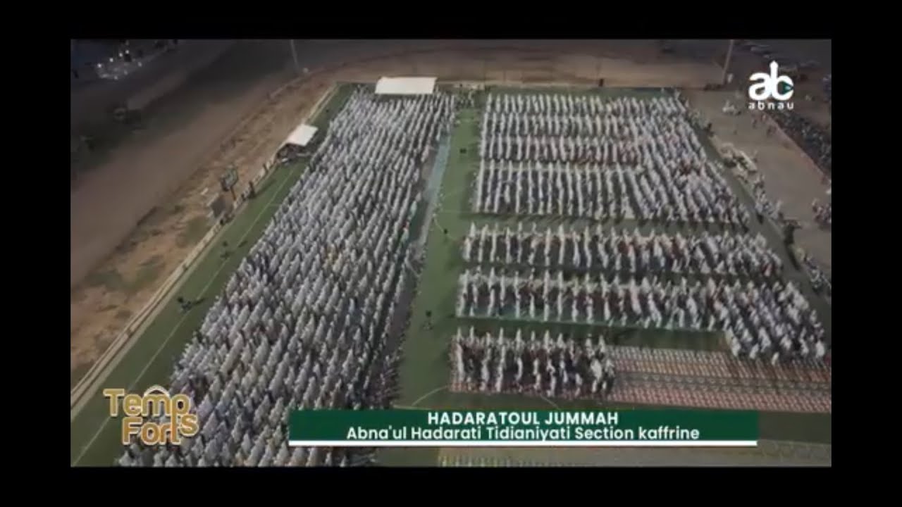 Vue de ciel de la Hadaratoul Jummah populaire de Abna’ul Hadarati Tidianiyati section Kaffrine
