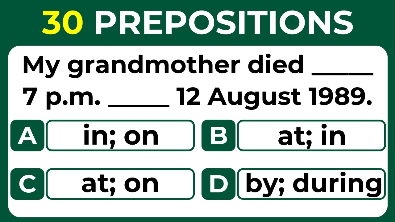 Are You a Preposition Pro? Find Out! (30 Questions) #chellenge 8