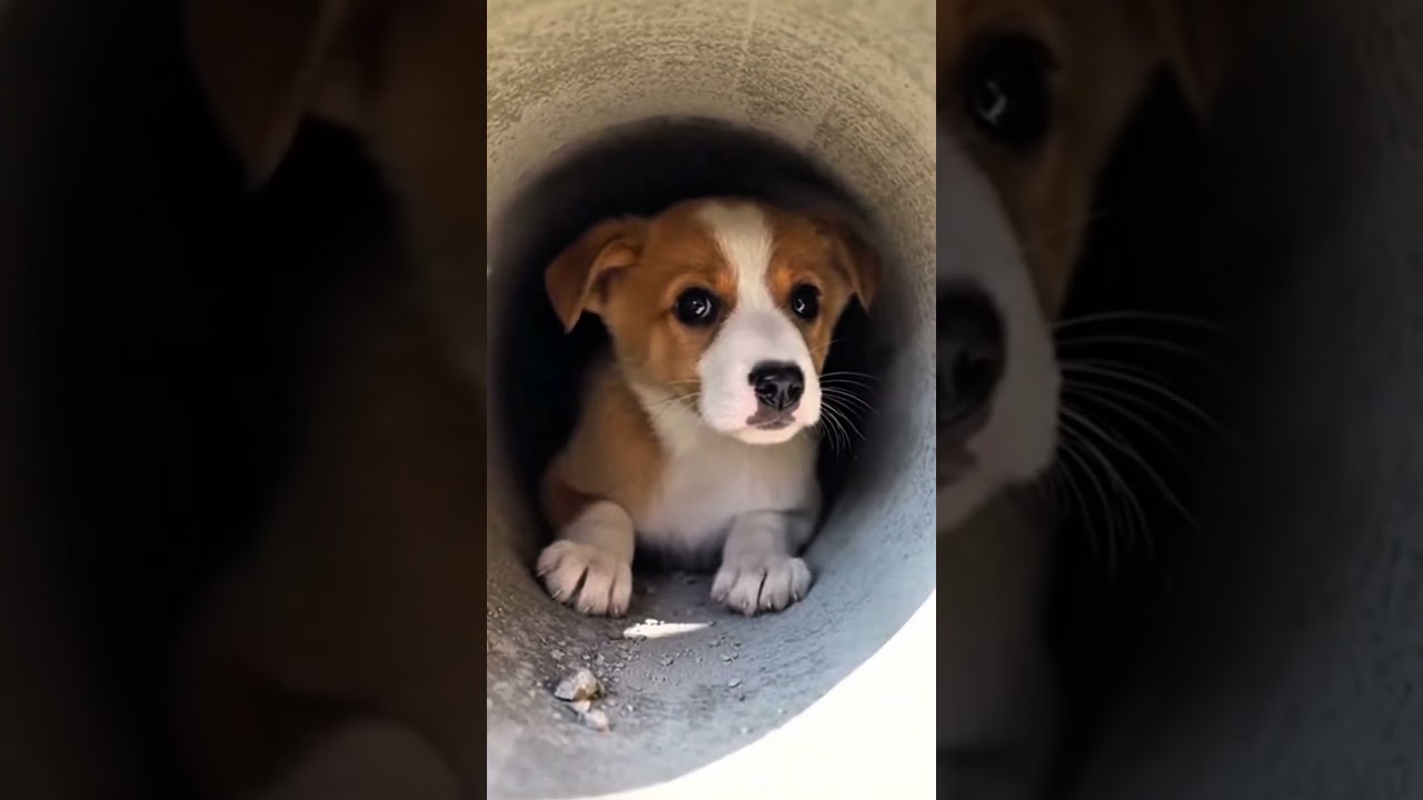 This Puppy Was Trapped in a Pipe 😢